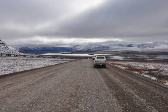 A magnífica paisagem polar da tundra, na Dalton Highway, no norte do Alaska